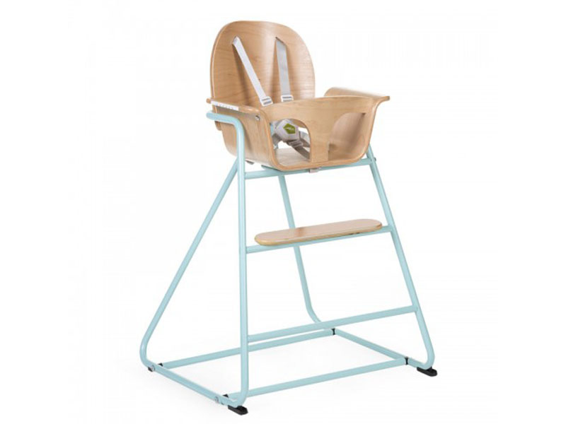 childhome IRONWOOD BABY STOEL NATURAL + mint groen